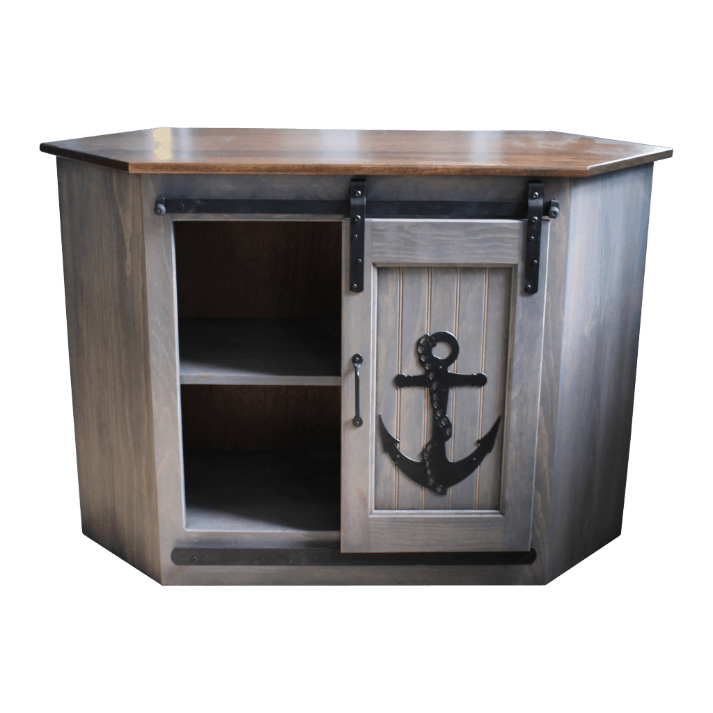 Living Room Furniture By Interior Expressions Bird In Hand Pa 103b 48in Corner Tv Cabinet W Barn Door