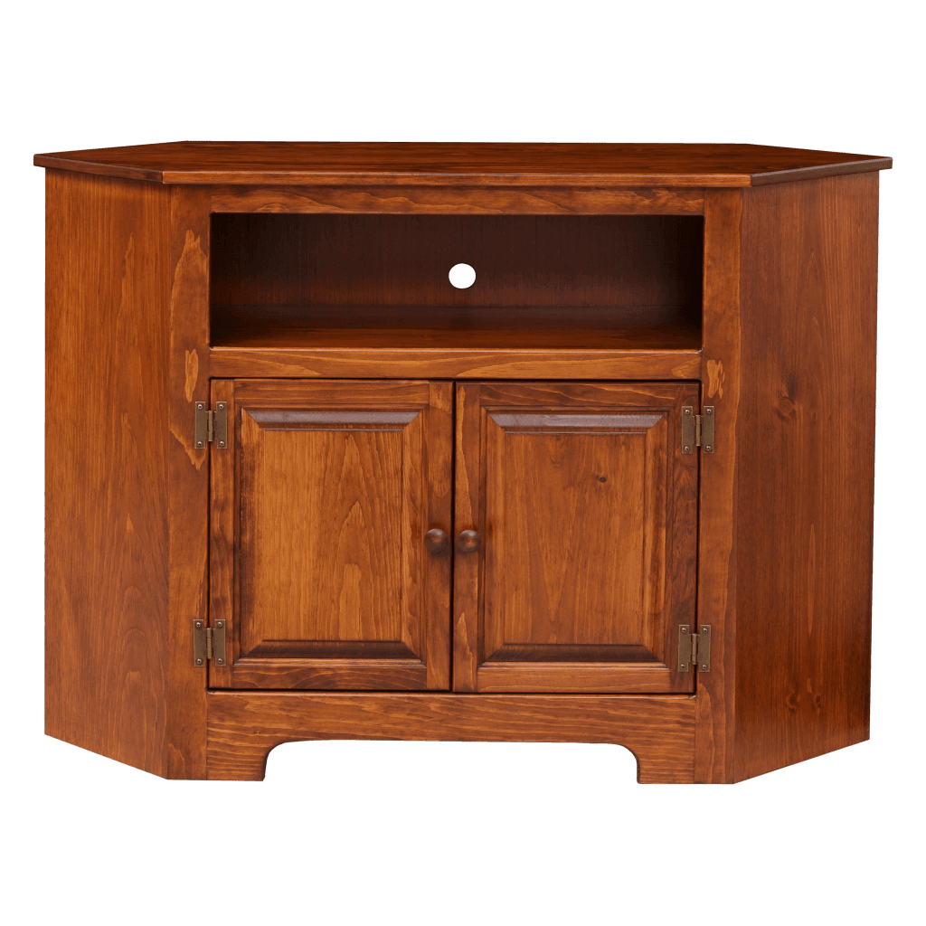 2-Door Corner Plasma Cabinet w Wood