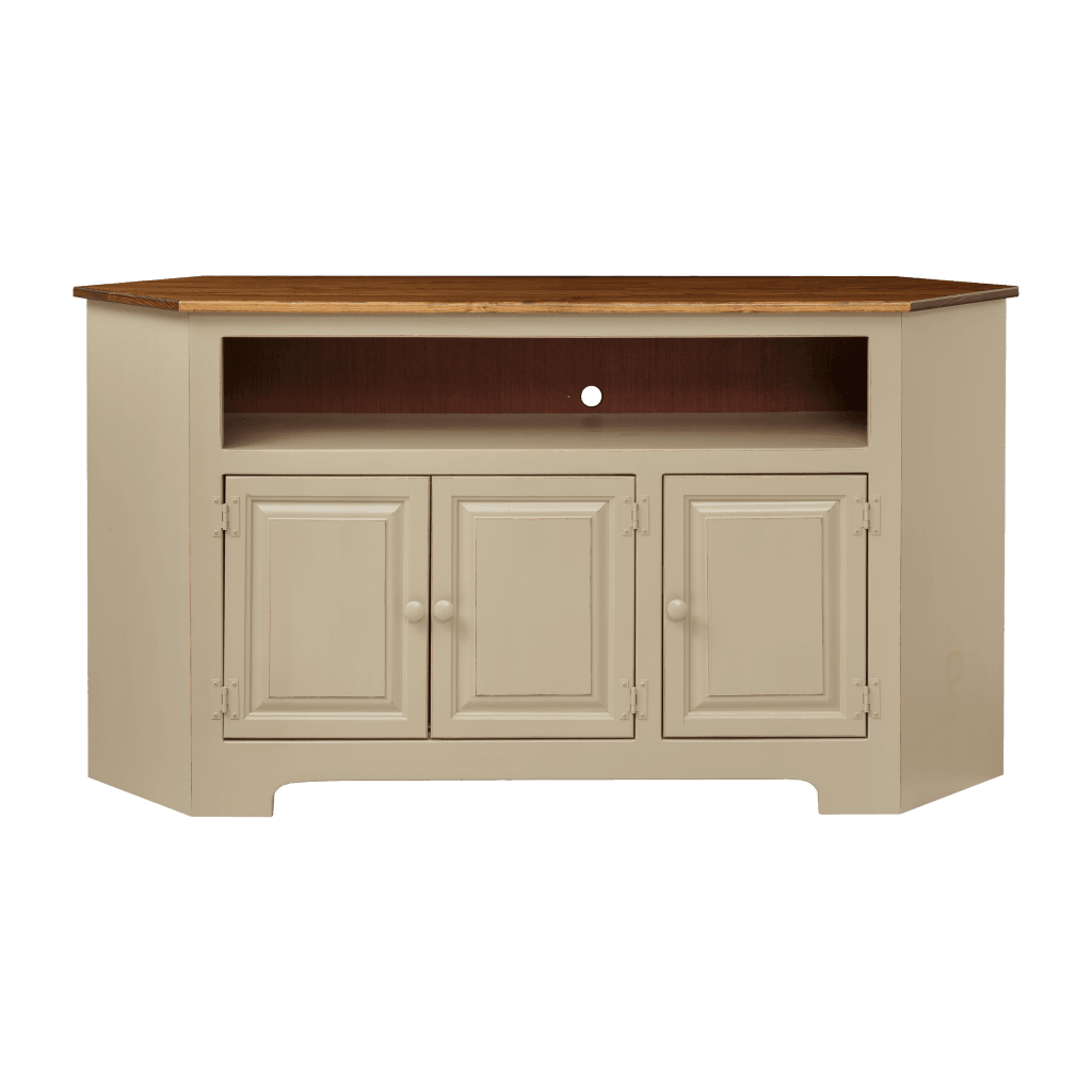 3-Door Corner Plasma Cabinet w Wood