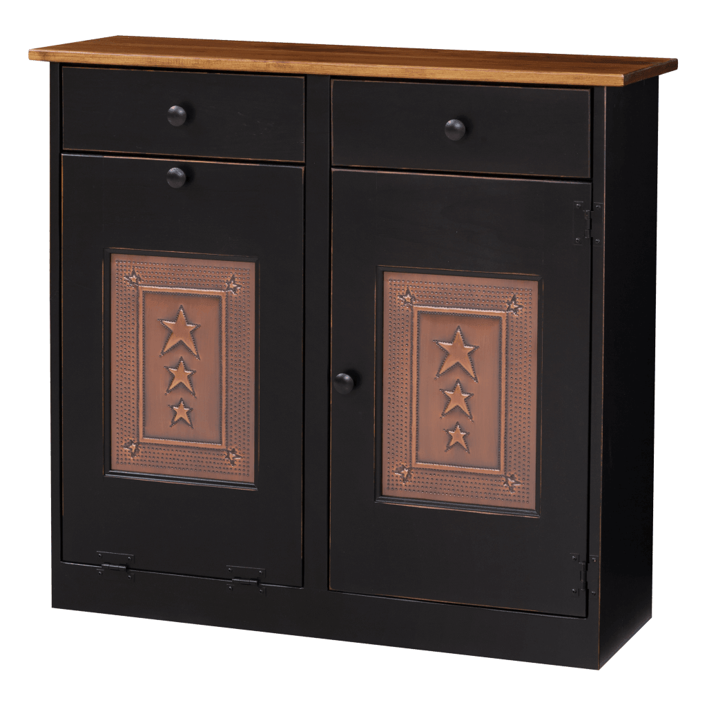 Double Trash Bin Cabinet w Tin