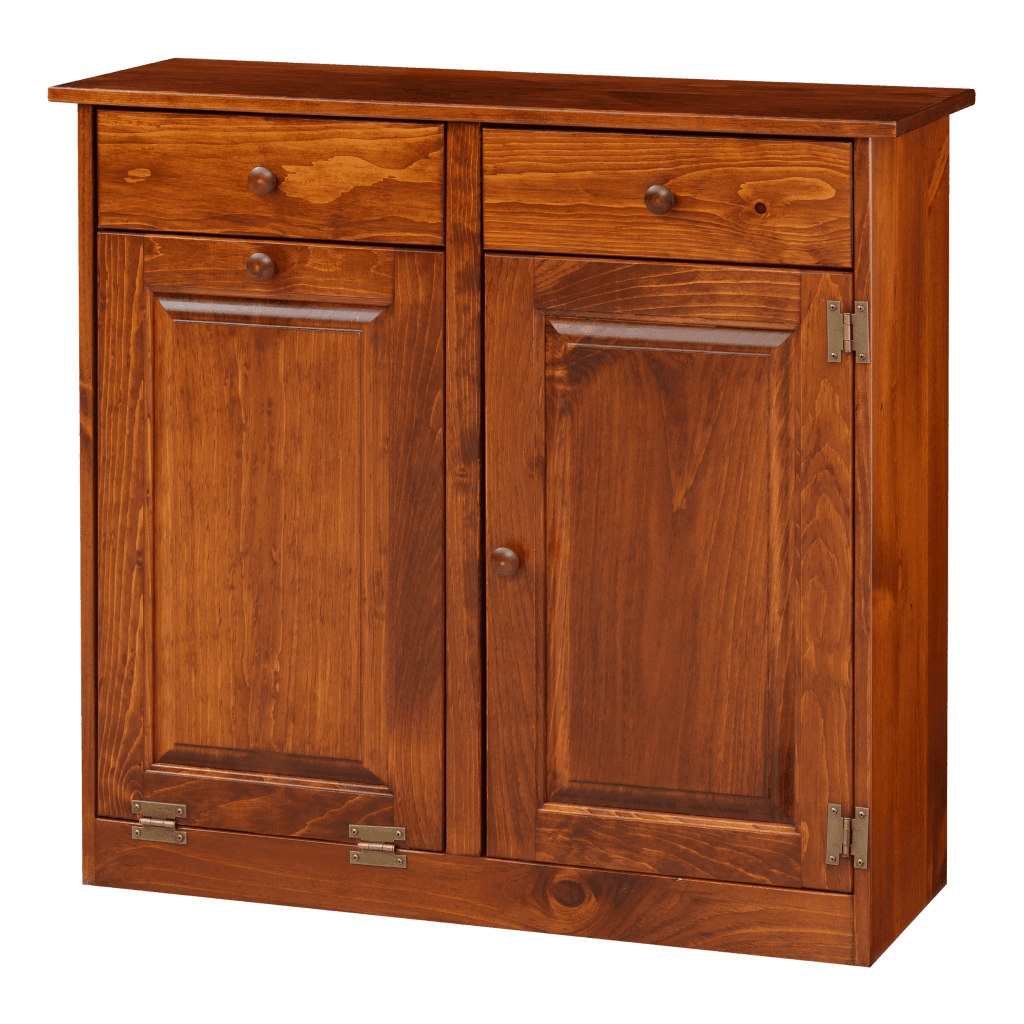 Double Trash Bin Cabinet w Wood