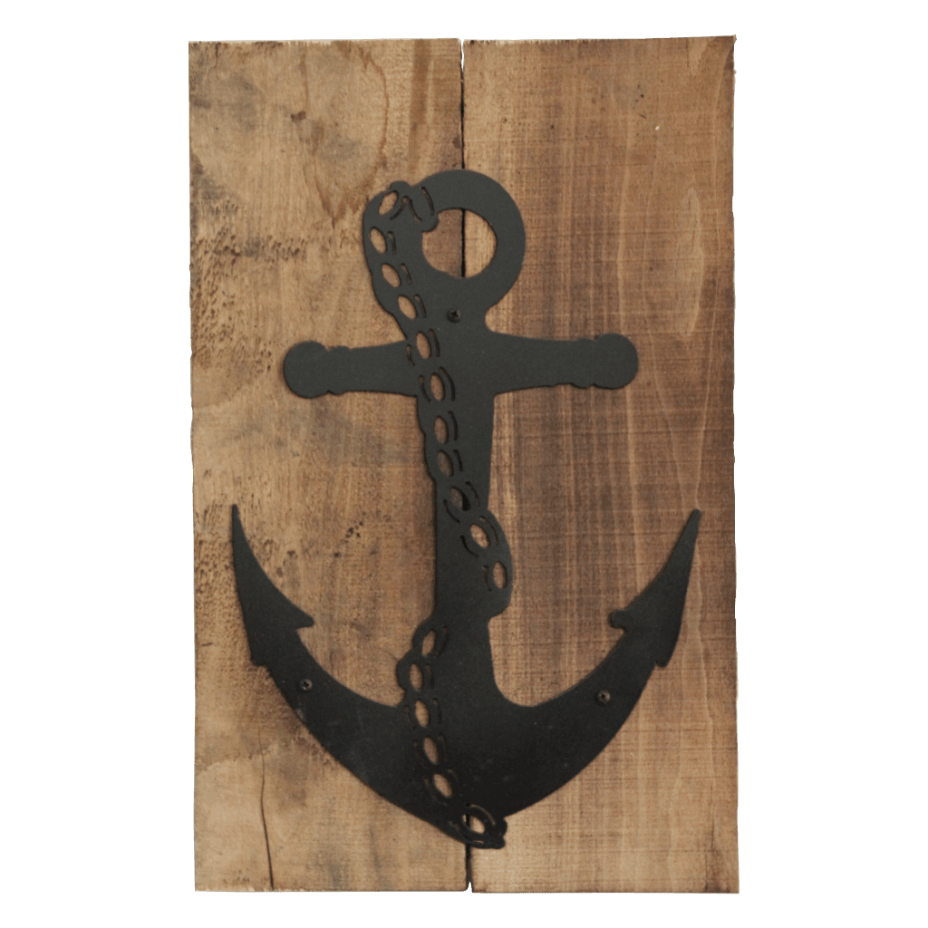 Pallet Wood Frame w Metal Silhouette Art