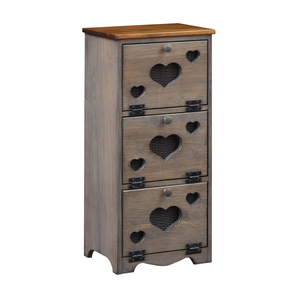 3-Bin w/ Hearts